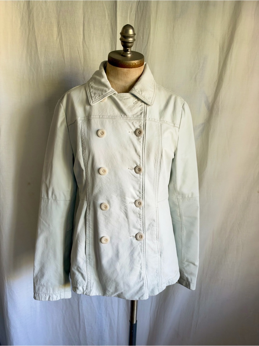 Vakko Women's Double-Breasted Leather Jacket - Sz XS